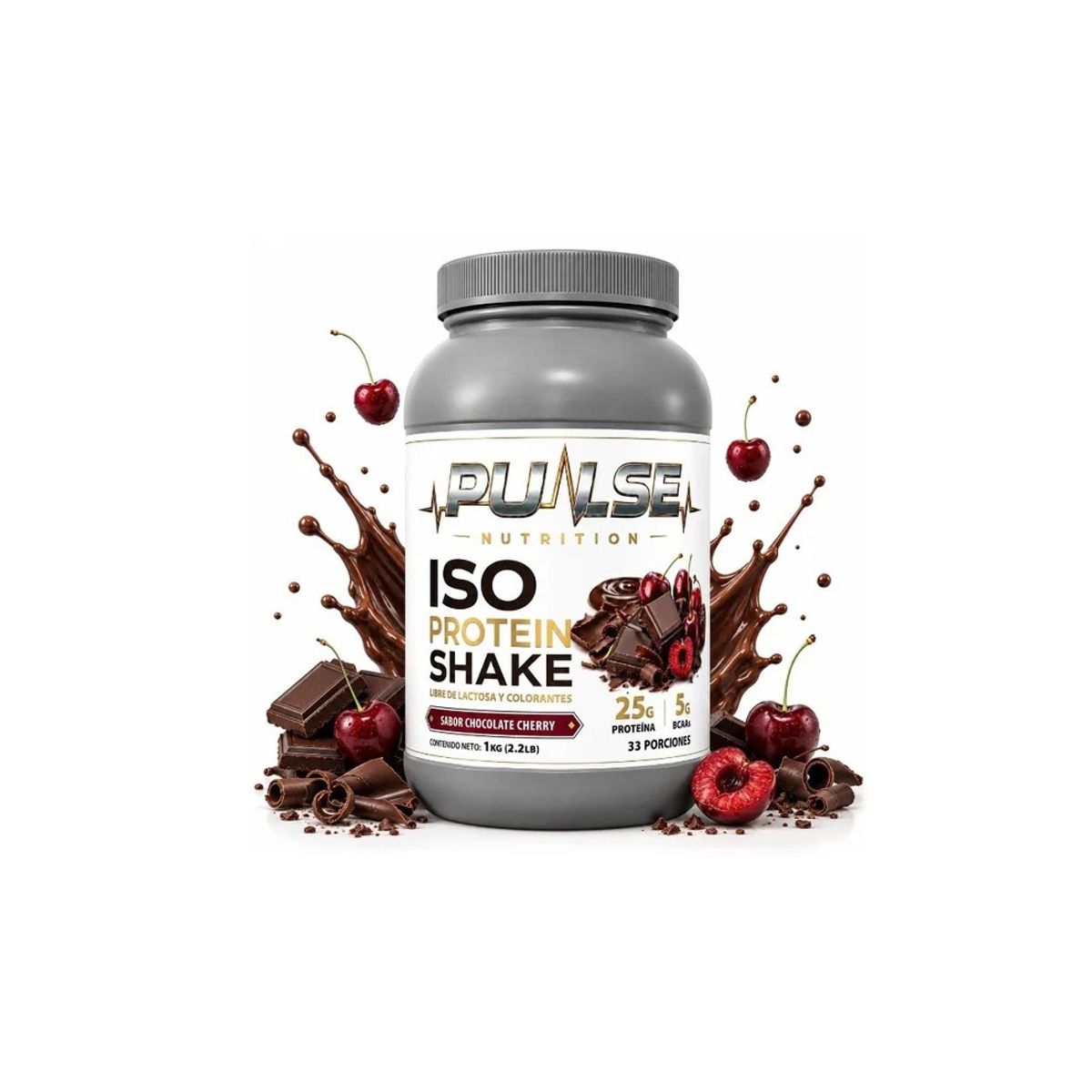 PULSE - PROTEINA ISO SHAKE 2.2LB 33 SERVICIOS CHOCOLATE CHERRY - PULSE NUTRITION