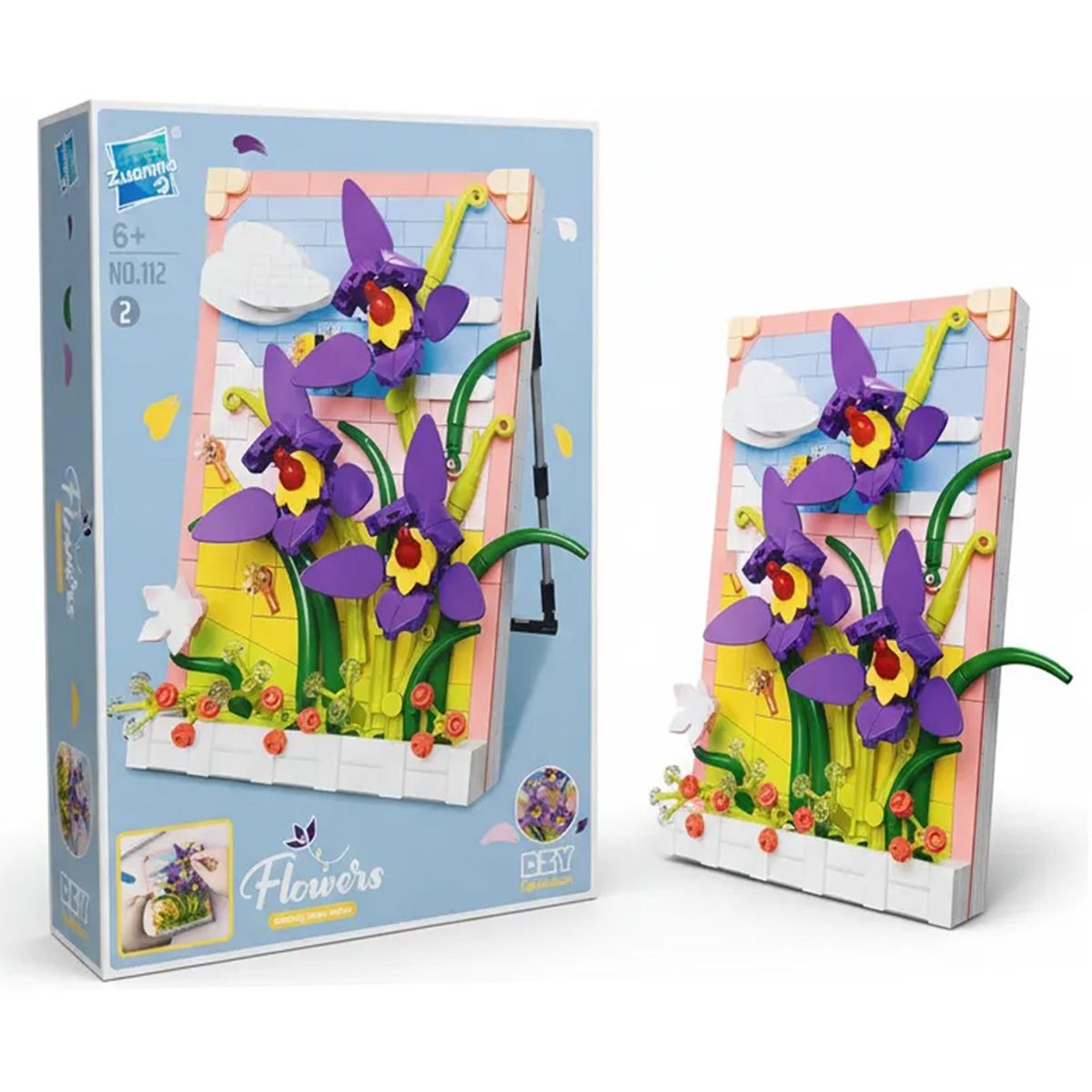 GENERICO - Juego De Bloques Construccion Tipo Lego Decorativo Flores En Marco