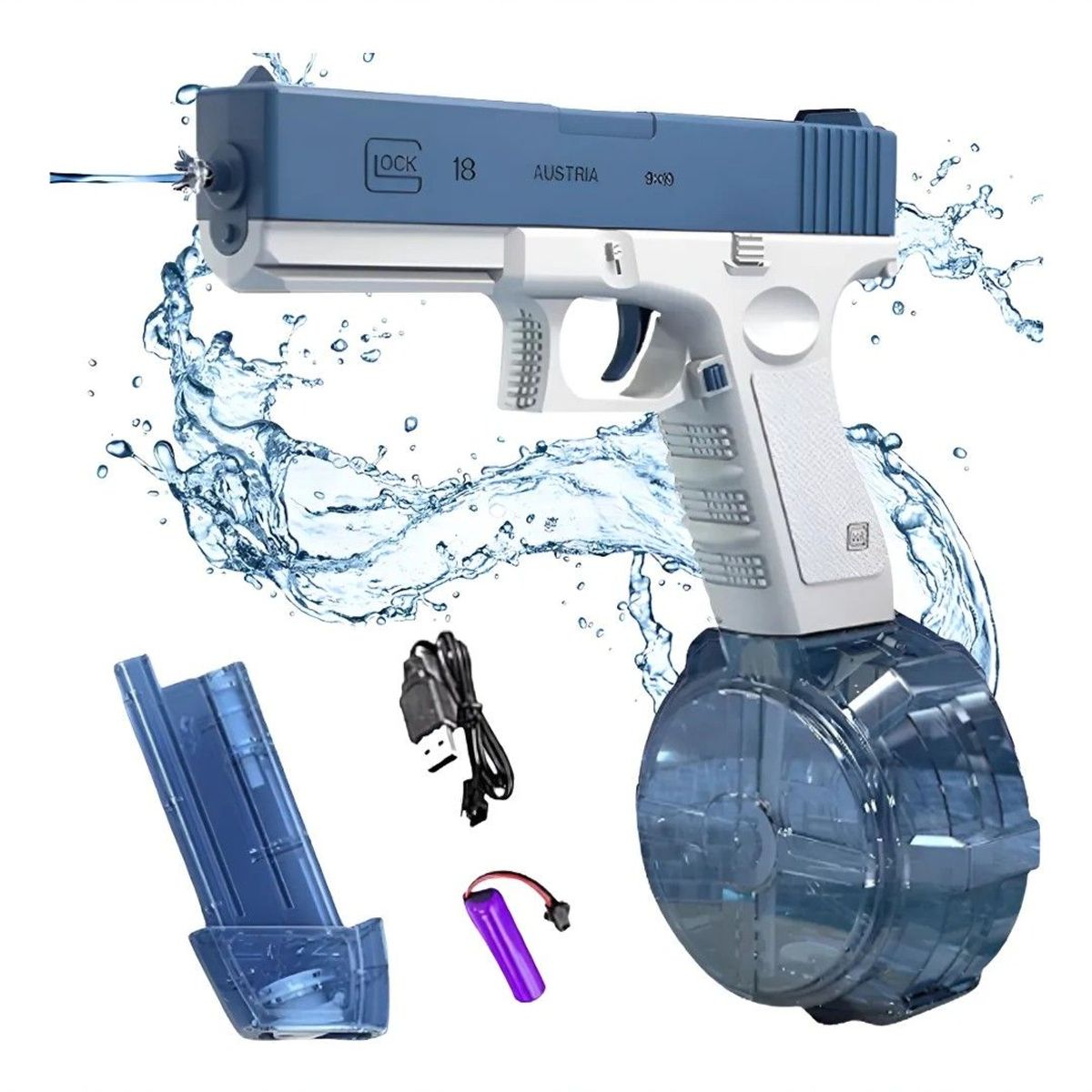 GENERICO - Pistola Recargable de Agua Usb Juguete Para Niños