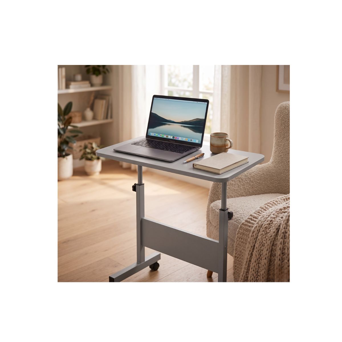 GENERICO - Mesa Escritorio Ajustable con Ruedas para Laptop Multifuncional