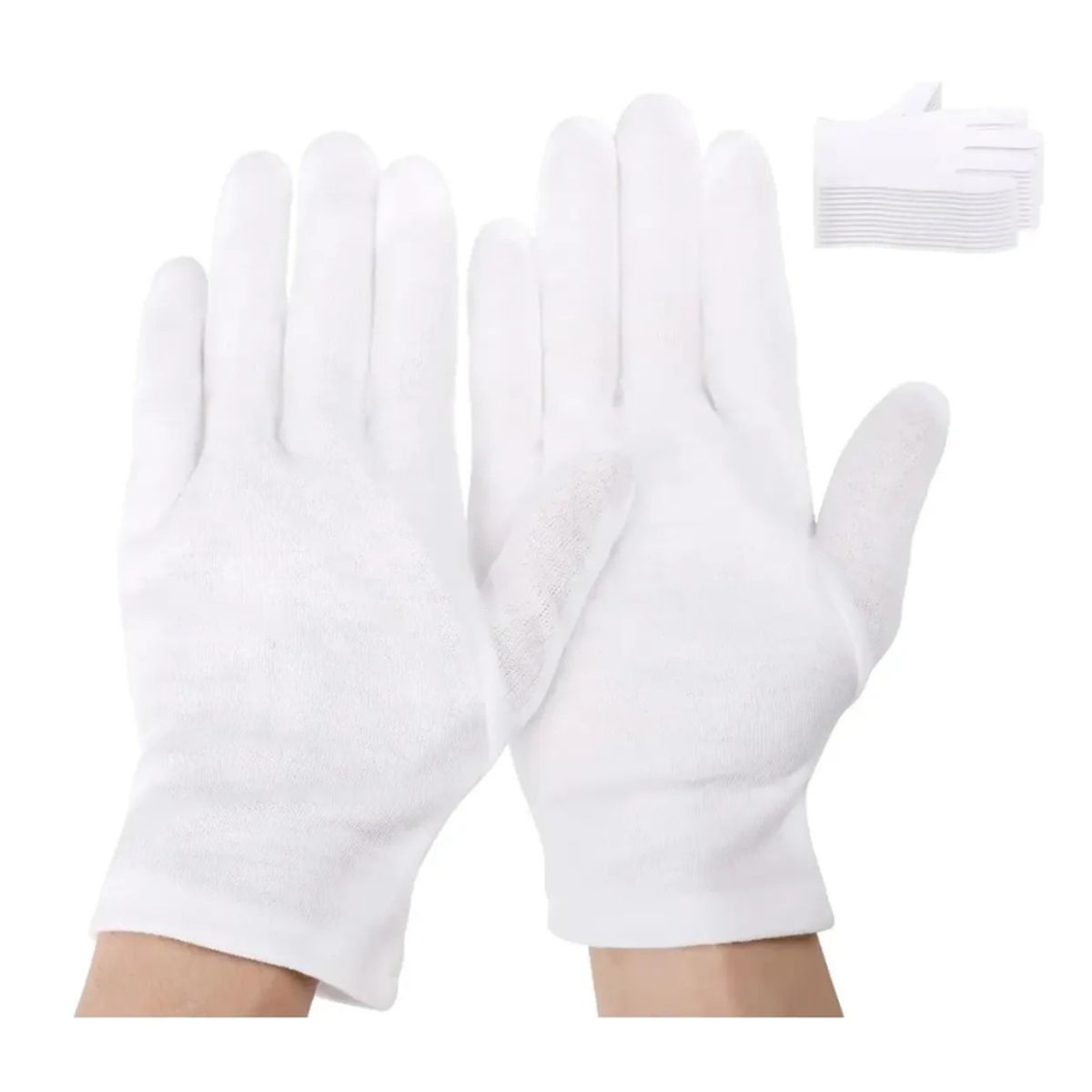 GENERICO - 24 Pcs Guantes Blancos Antideslizantes De Algodón 12 Pares