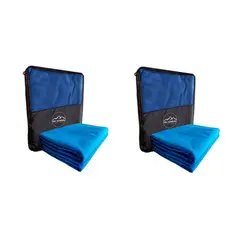 PRO OUTDOOR - Toalla Extra Grande Microfibra Suede Azul 2 Unidades