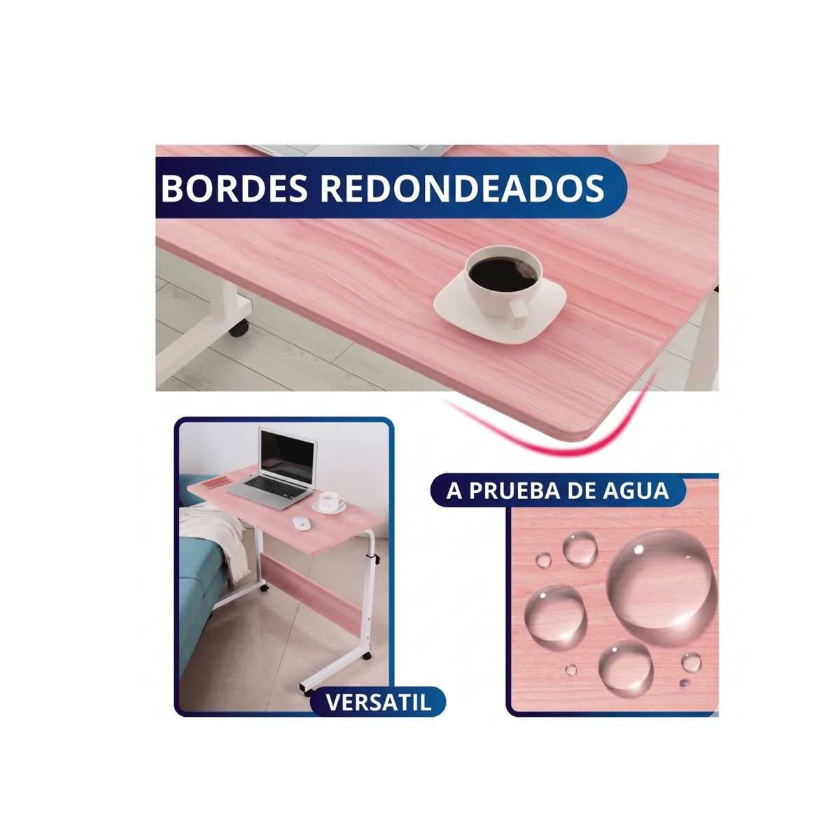 GENERICO - Mesa Escritorio Ajustable con Ruedas para Laptop Multifuncional