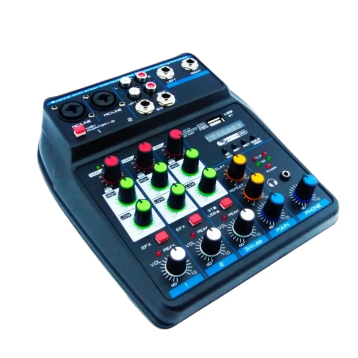 GENERICO - Consola Mixer Mezcladora De Sonido 4 Canales Con Bluetooth