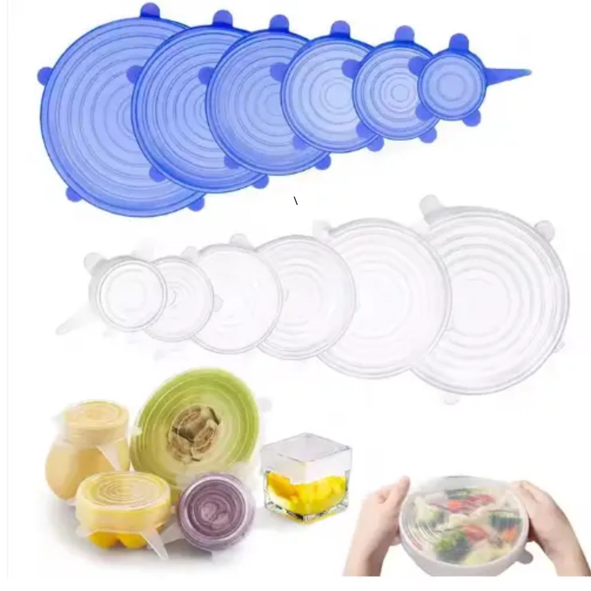 GENERICO - Set De 6 Tapas De Silicon Para Envases Flexibles