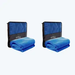 PRO OUTDOOR - Toalla Extra Grande Microfibra Terry Azul 2 Unidades