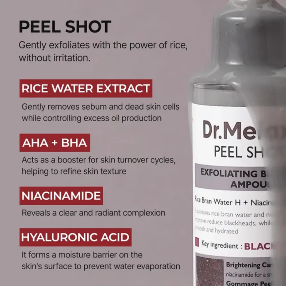 DR MELAXIN - Peel Shot Exfoliating Black Rice Ampoule 80ml