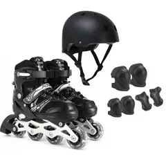 GENERICO - Patines Lineales más Protección color Negro Talla S