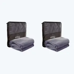 PRO OUTDOOR - Toalla Extra Grande Microfibra Terry Gris 2 Unidades