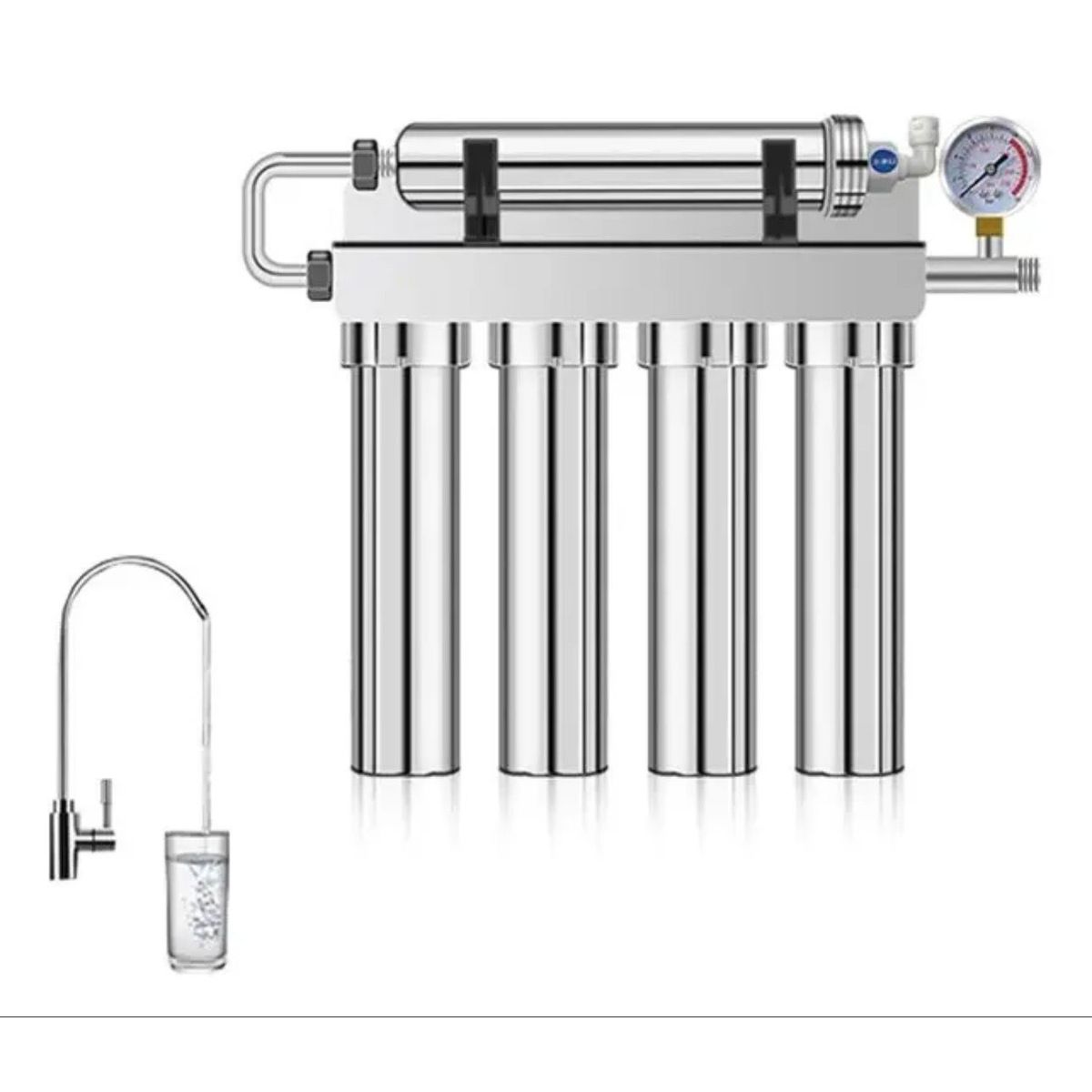 GENERICO - Filtro De Agua Ultrafiltración 5 Etapas En Acero Inoxidable