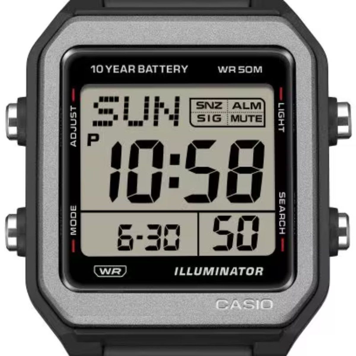 CASIO - Reloj Casio Vintage UNISEX W-221H-1AV Digital 10 Años de Batería