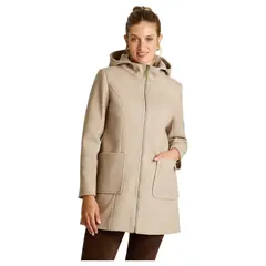 LORENZO DI PONTTI - Abrigo Capucha Cierre Frontal Mujer Beige