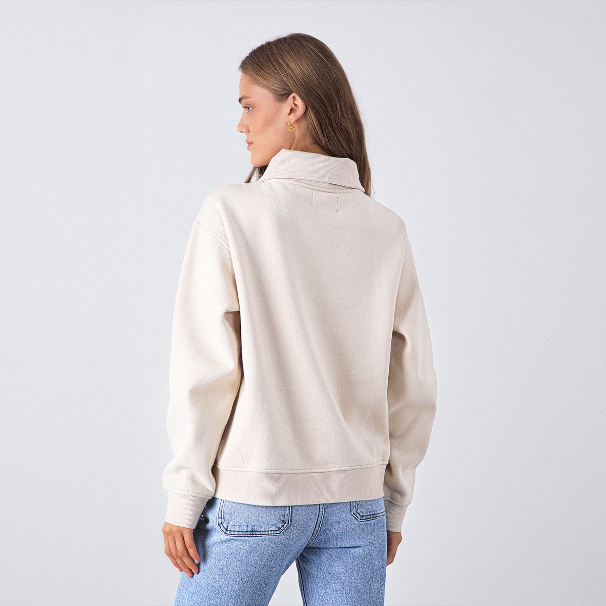 RAINDOOR - Polerón Mid Zipper Grey Melange Mujer Raindoor