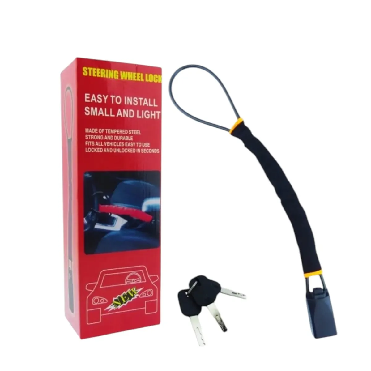 GENERICO - Traba Para Volante Auto Cinturón Universal Candado Antirrobo