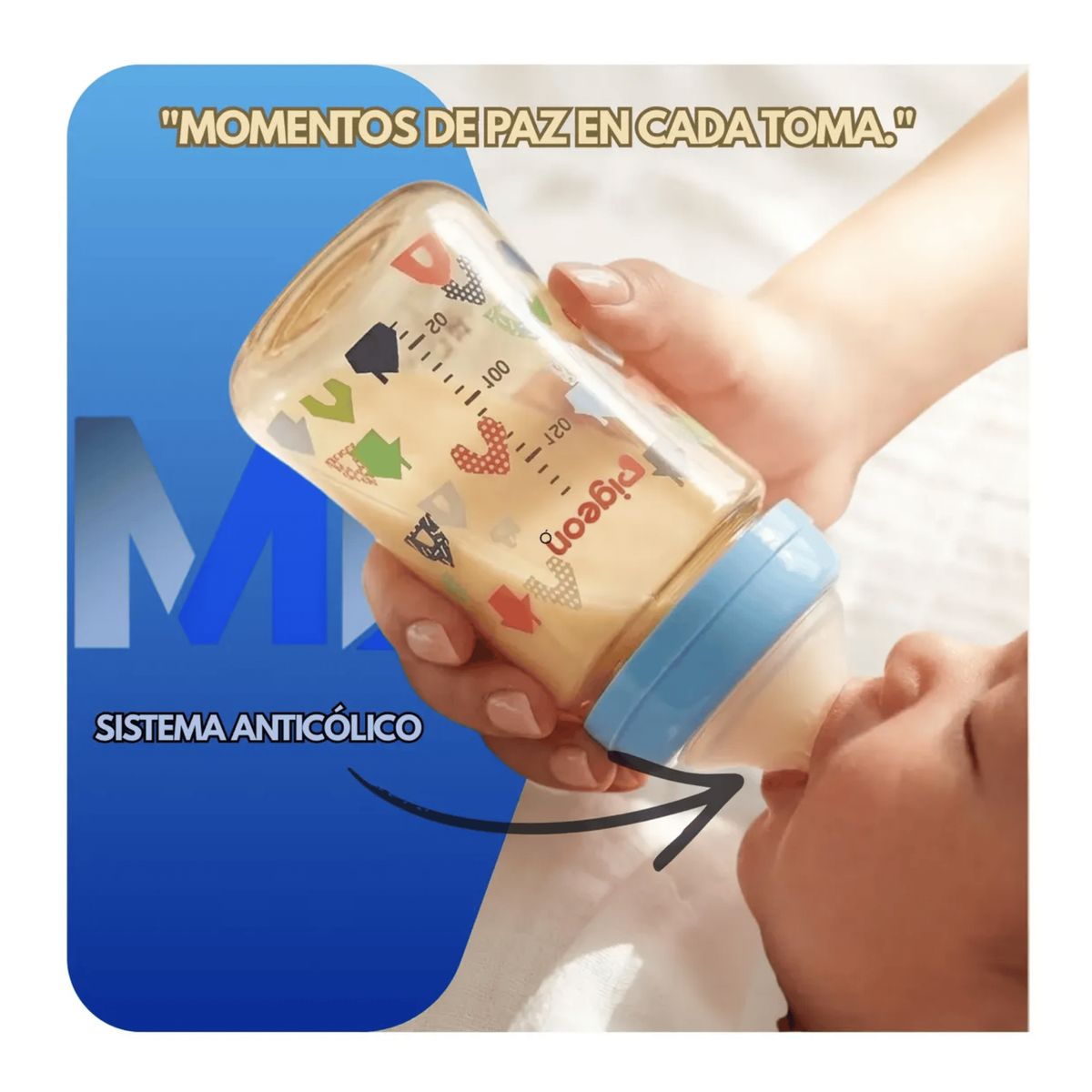 PIGEON - Biberónmamadera Softouch Pigeon Ppsu 240ml Diseño Anticolico