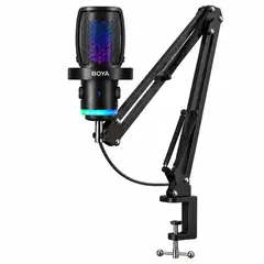 BOYA - Micrófono USB CastMic G40 RGB Con Brazo Articulado