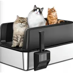 GENERICO - Arenero Gato Grande Baño Acero Inoxidable Con Pala