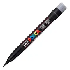 UNI POSCA - Marcador Acrílico Negro Punta Pincel PCF-350 Posca