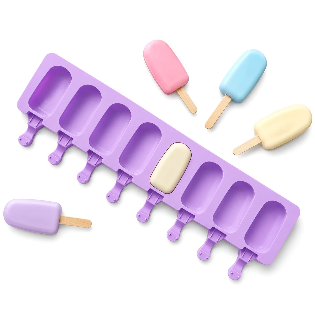 PASTELERIUSCL - moldes de silicona para helado Mini Paletas de helado Magnum Molde 8cavid