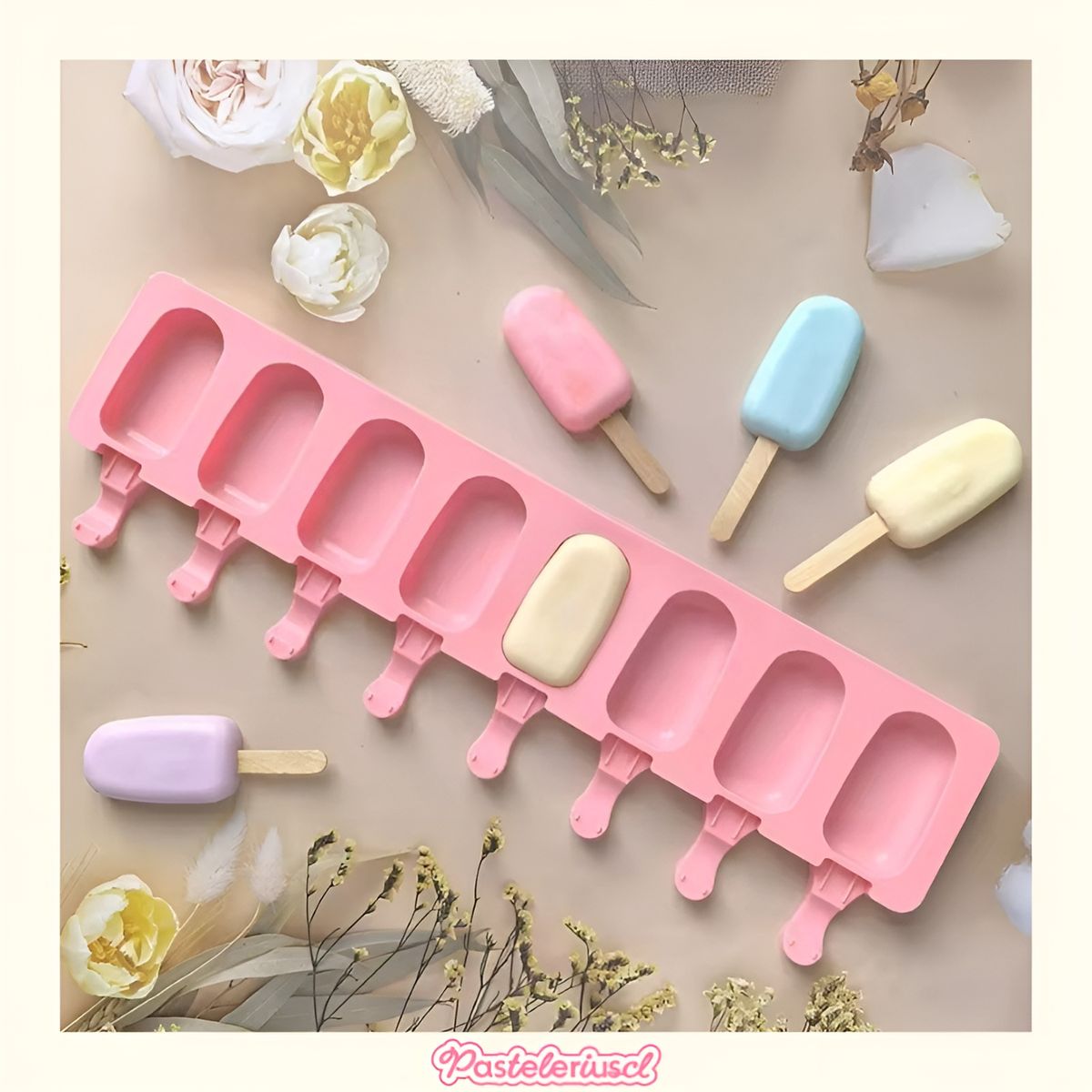 PASTELERIUSCL - moldes de silicona para helado Mini Paletas de helado Magnum Molde 8cavid