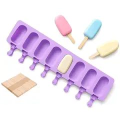 PASTELERIUSCL - Moldes de silicona para helado Molde Paletas helado 8cav mini helado Magnum