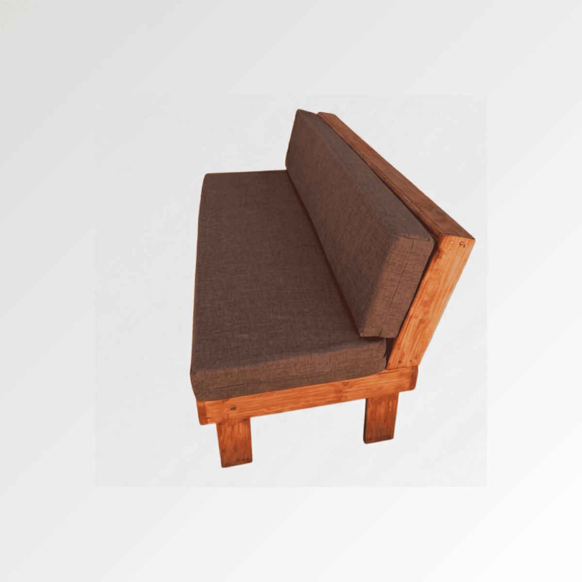 GENERICO - Sillón Terrazas y Patios Rustico Fabricación Nacional 124 cm Cojines Cafe