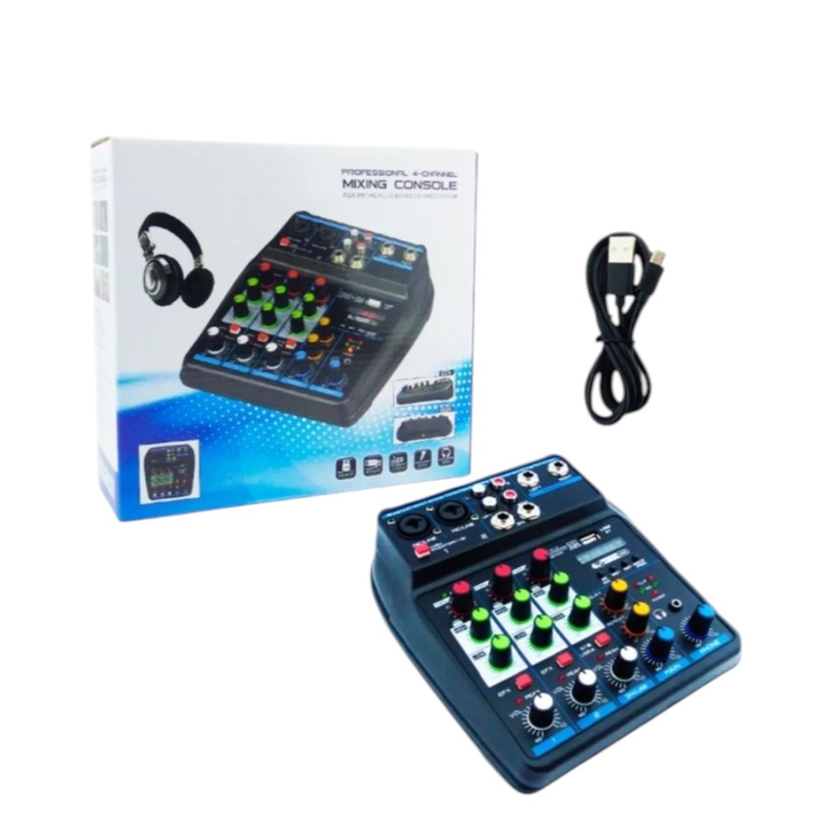 GENERICO - Consola Mixer Mezcladora De Sonido 4 Canales Con Bluetooth