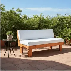 GENERICO - Sillón Terrazas y Patios Rustico Fabricación Nacional 124 cm Cojines Beige