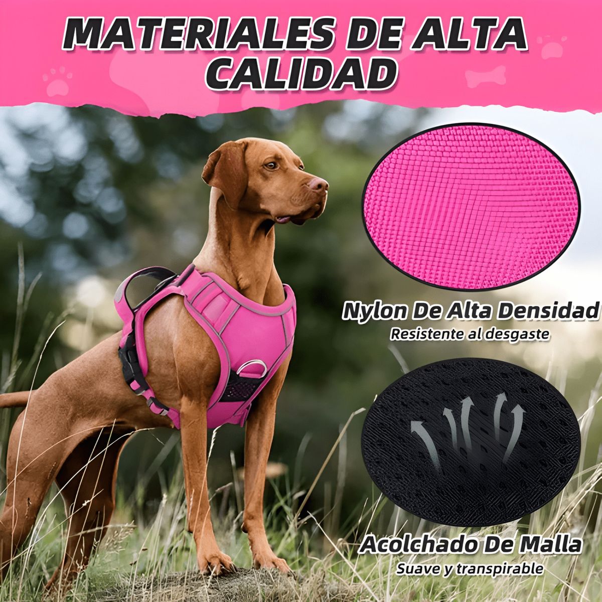 GENERICO - Arnés de perros grande mediano pequeño con porta airtag