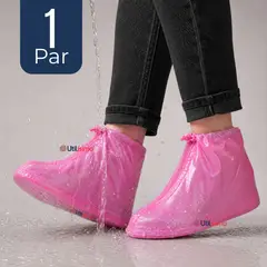 UTILISIMO - Fundas Cubre Calzado Impermeables Aislante Lluvia Rosado 1 Par