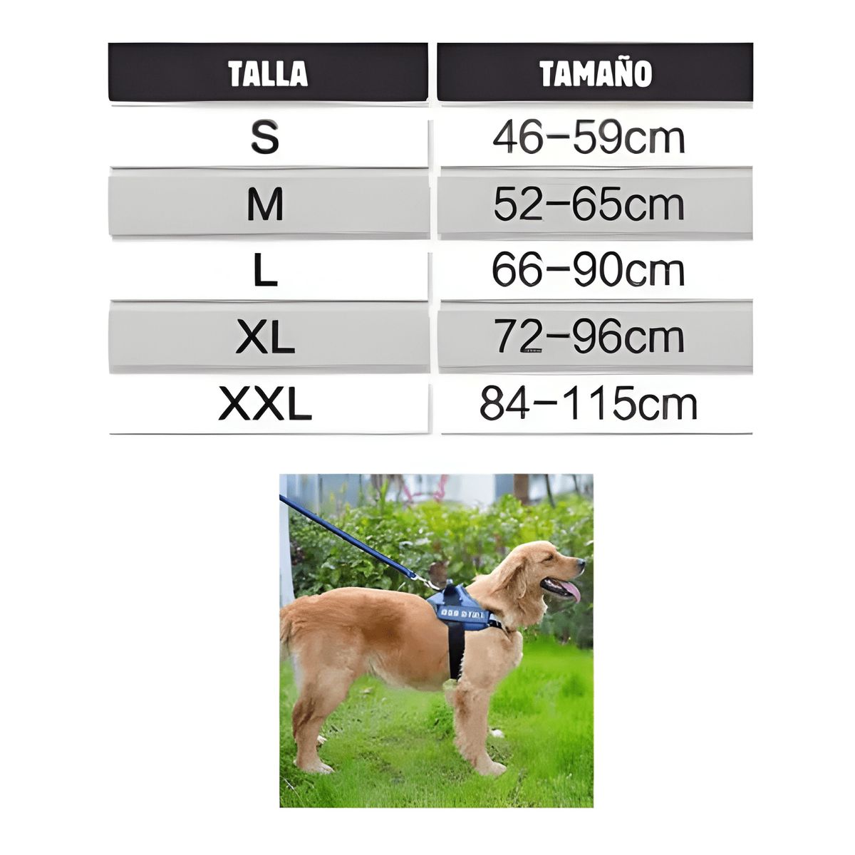 GENERICO - Arnés police K9 reforzado para perros pequeños talla s