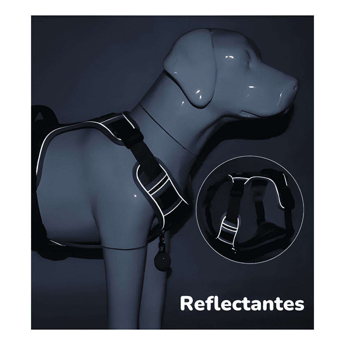 GENERICO - Arnés para perro ajustable con correa reflectantes s Rojo