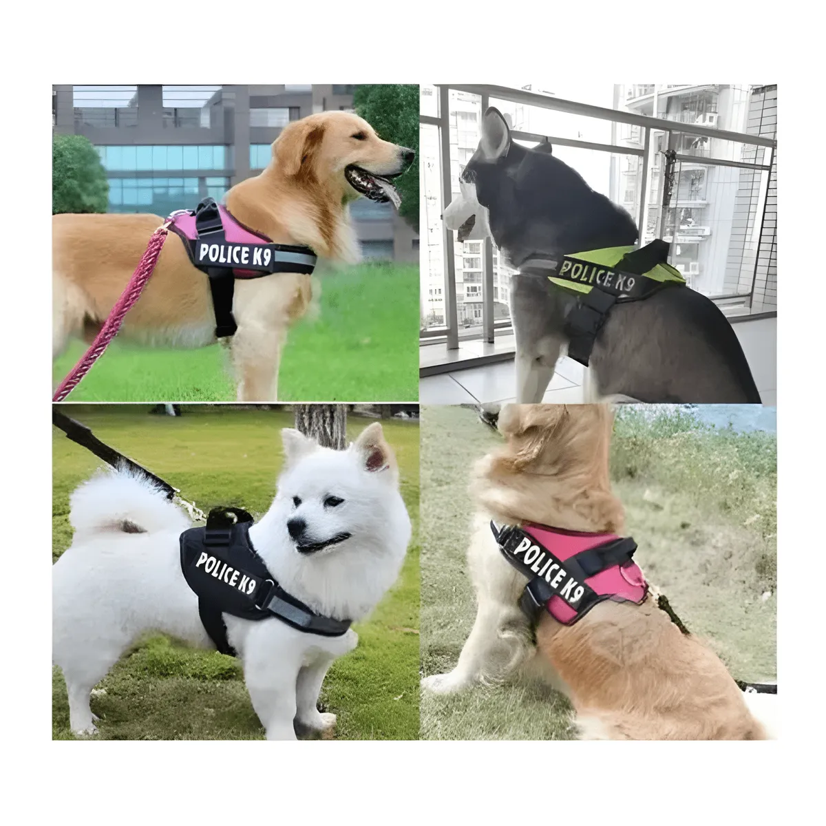 GENERICO - Arnés pechera K9 acolchado reforzado perros grandes talla l