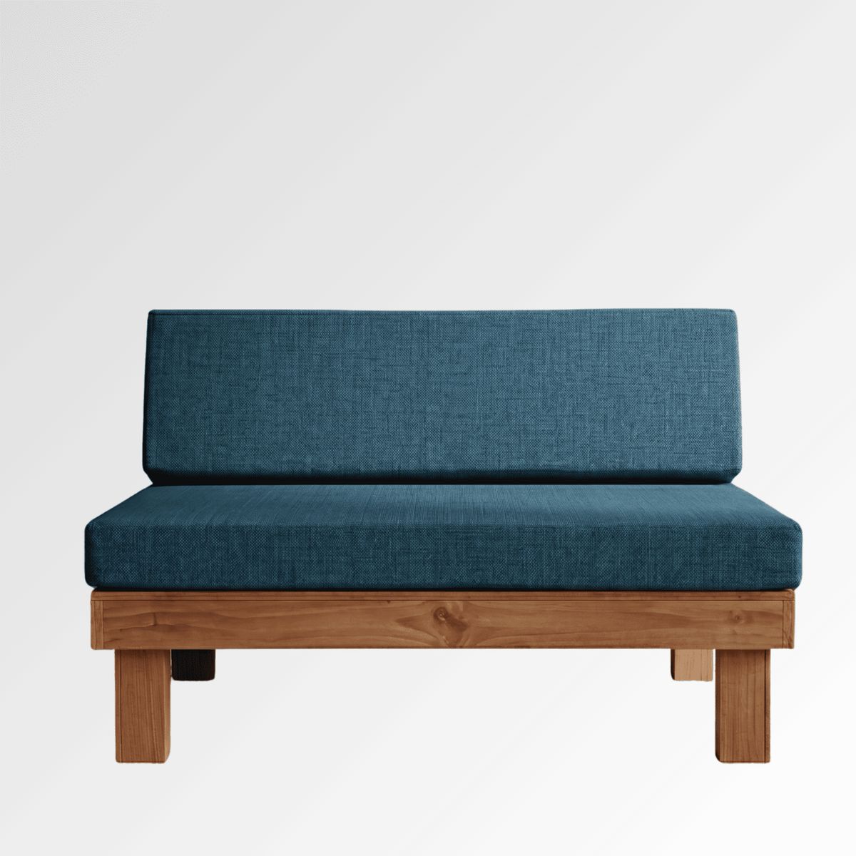 GENERICO - Sillón Terrazas y Patios Rustico Fabricación Nacional 124 cm Cojines Azul