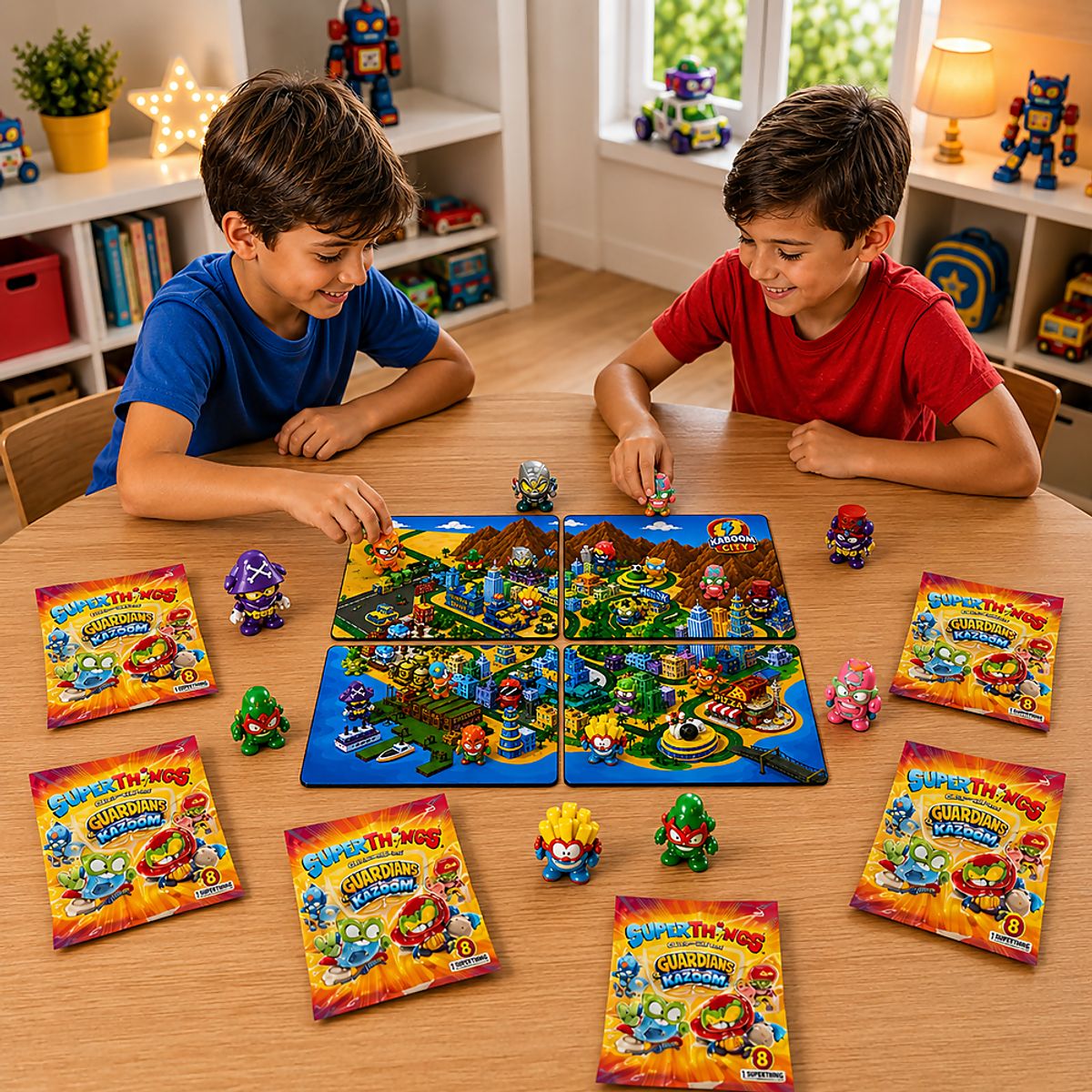 GENERICO - Superthings Set De Juego Kaboom City 4 Tapetes + 10 Sobres