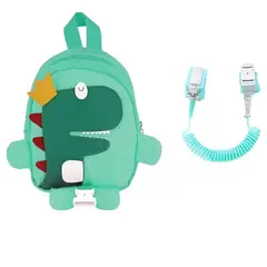 GENERICO - Mochila De Seguridad Para Niños Con Arnés Correa Antipérdida Color Verde Dinosaurio BELUG