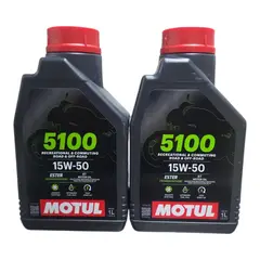 MOTUL - Pack 2L Aceite Moto 15w 50 5100 Semi Sintético 4T