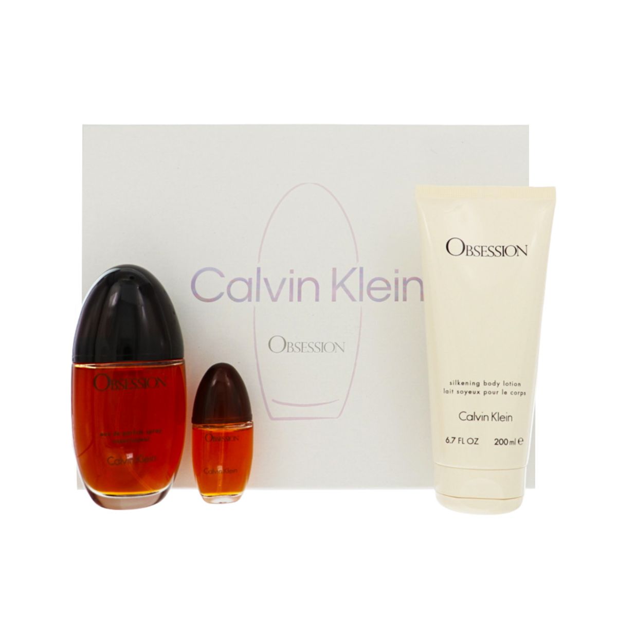 CALVIN KLEIN - Set Perfume Calvin Klein Obsession 3 piezas Mujer (EDP 100 ml + EDP 15 ml + Body Lotion 200 ml)