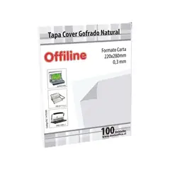 OFFILINE - Tapa, Mica Para Encuadernar Gofrada Carta, 100 Unid, 0.3mm. - Blanco