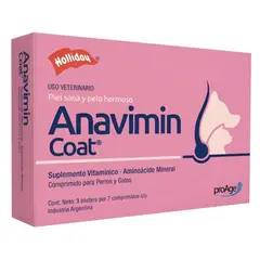 HOLLIDAY - Anavimin Coat Suplemento Vitaminico Perro Gato 21 Comp