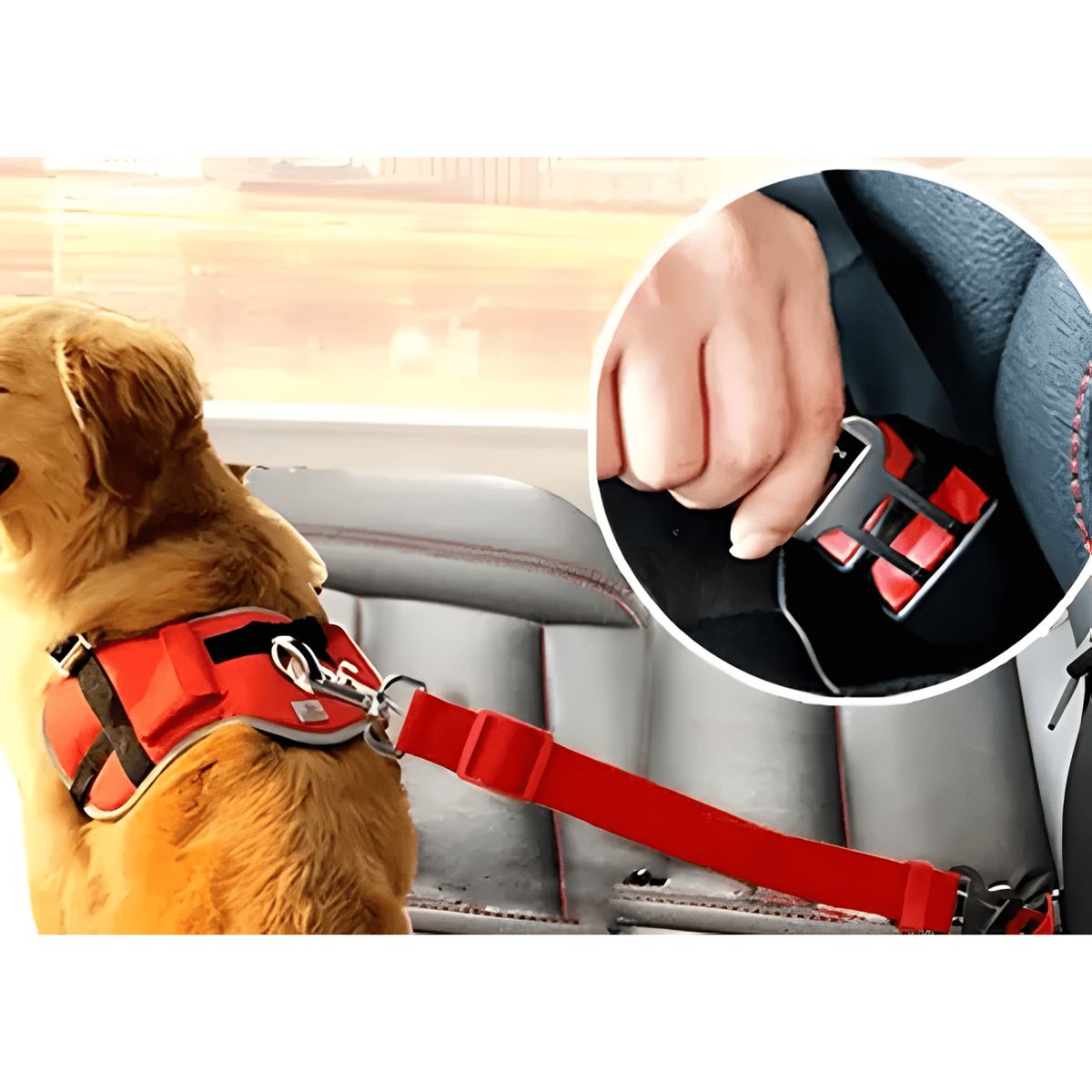 GENERICO - Correa cinturón de seguridad para perro y gatos - en auto