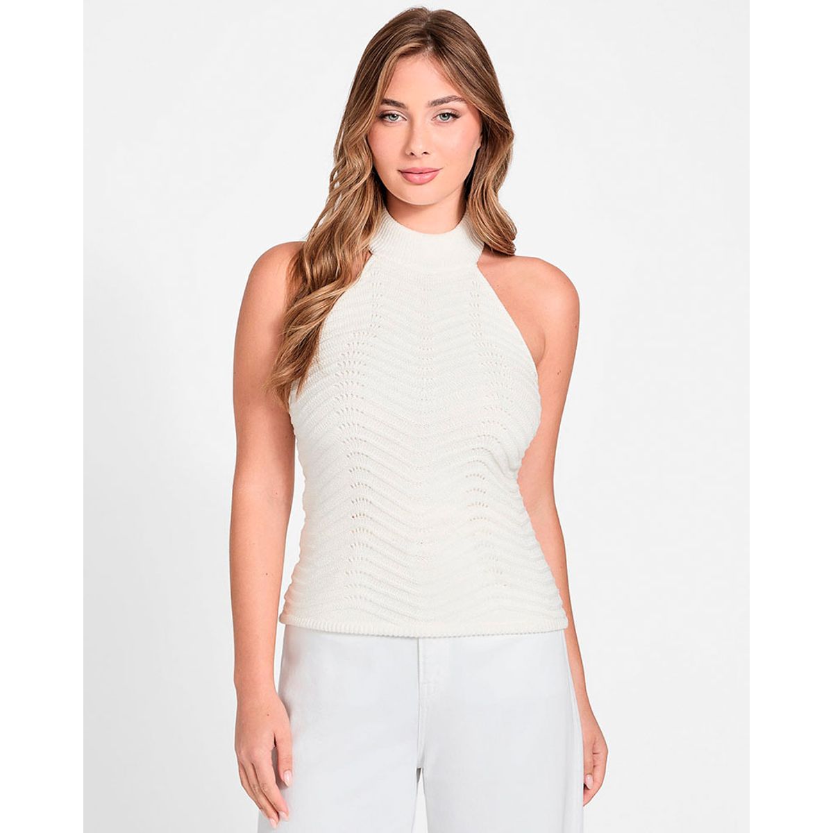 GUESS - Sweater Sl Chevron Serina Mn Blanco
