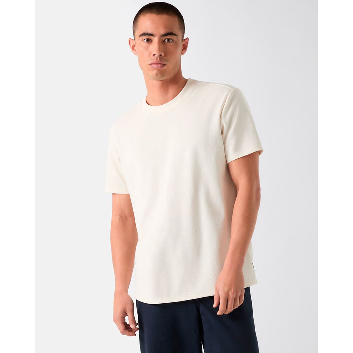 GUESS - Polera Nico Embossed Knit Ss Crew
