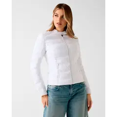 GUESS - Chaqueta New Vona Logo Blanco