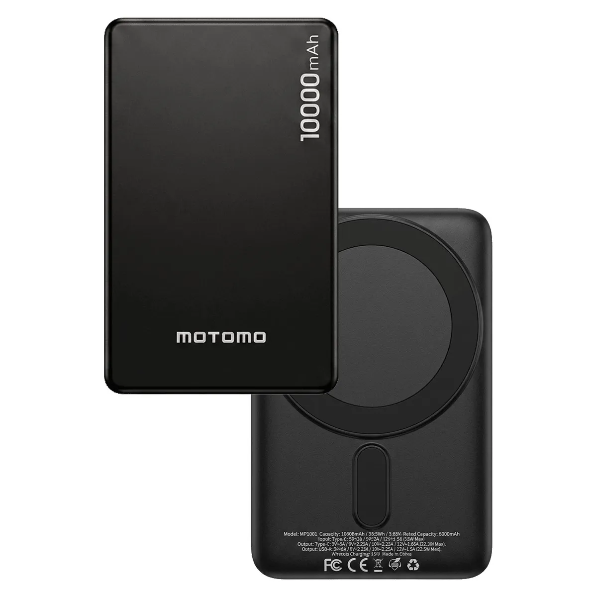 MOTOMO - PowerBank Magnetica Compatible Con iPhone De 10000Mah Negro