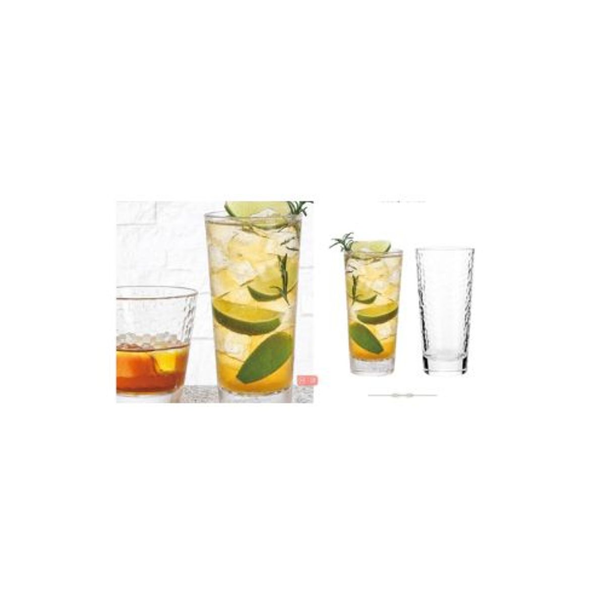 GENERICO - Vaso De Vidrio 167.75.6cm,355ml 6Pcs
