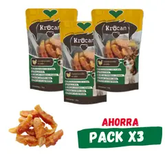 KROCAN - Snack Perro I Pack 3 Camote Envuelto En Pollo 100g I Krocan®