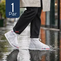 UTILISIMO - Fundas Cubre Calzado Impermeables Aislante Lluvia Blanco Hombre 1 Par
