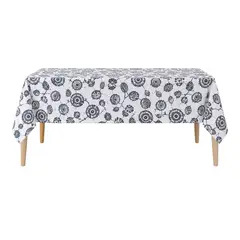 OEM - Mantel Impermeable Mesa Cuadrado Diseño Floral 140x220cm Gris