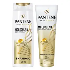 PANTENE - Shampoo y Acondicionador Molecular Bond Repair 300 ml + 250 ml